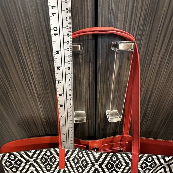 INC International Concepts Reyna Popsicle Tote Faux Leather Large Bag Red Yellow - Picture 11 of 14